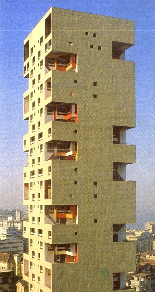 Appartamenti Kanchanjunga, Mumbai, India, 1983, Architetto Charles Correa