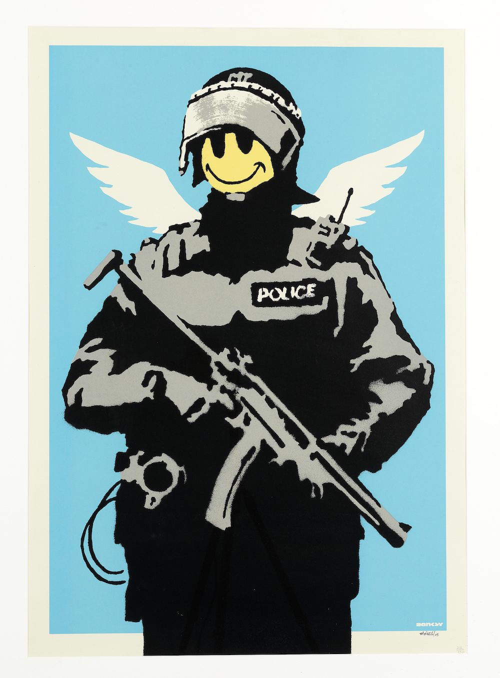 Banksy, Flying Copper  2008  cm. 100 x 70_0074